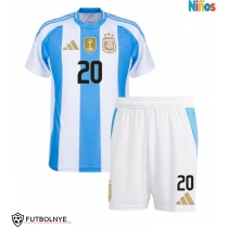 Camiseta Argentina Alexis Mac Allister #20 Primera Equipación para niños Copa America 2024 manga corta (+ pantalones cortos)
